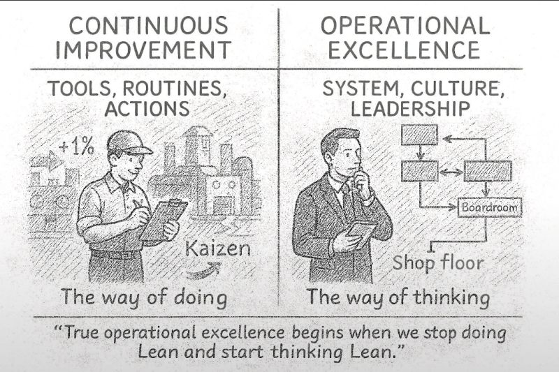 Continuous Improvement vs Operations Excellence: From the Way of Doing to the Way of Thinking